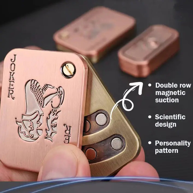 Metal Poker Push Card Fidget Slider Fidget Clicker Fidget Toys for Adults Teens Relieve Stress Anxiety ADHD Office Desktop Gadgets for School Anxiety Relief Gift for Boyfriend Husband and Father (EDC Joker) Spinner