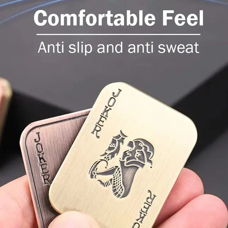 Metal Poker Push Card Fidget Slider Fidget Clicker Fidget Toys for Adults Teens Relieve Stress Anxiety ADHD Office Desktop Gadgets for School Anxiety Relief Gift for Boyfriend Husband and Father (EDC Joker) Spinner